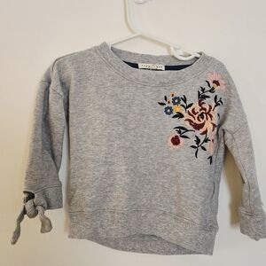 Copper Key Gray Sweatshirt with Floral Design